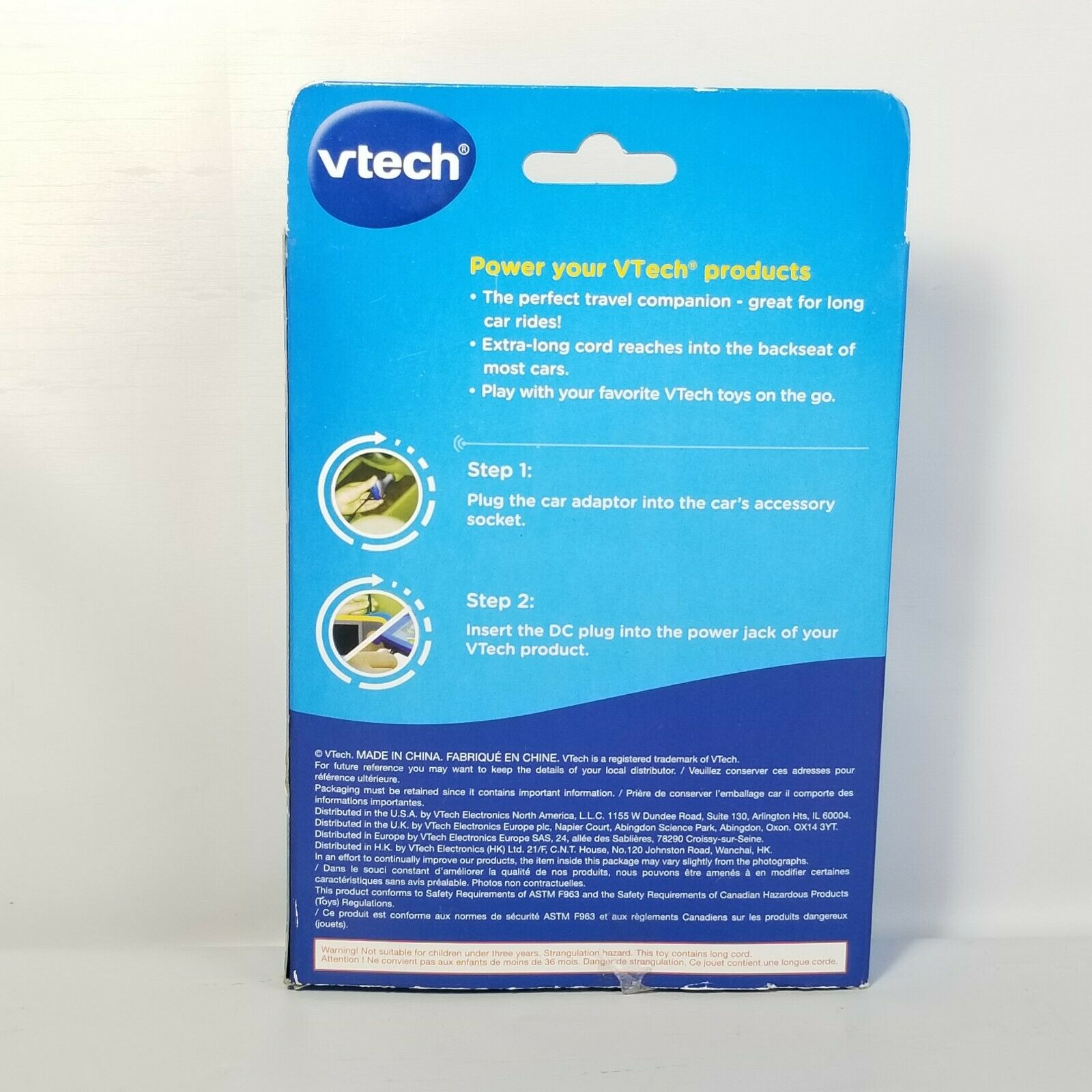 VTech Plug In Car Power Adaptor Compatible With All  VTech Products NIB - Fresh Stock Dated February 2026