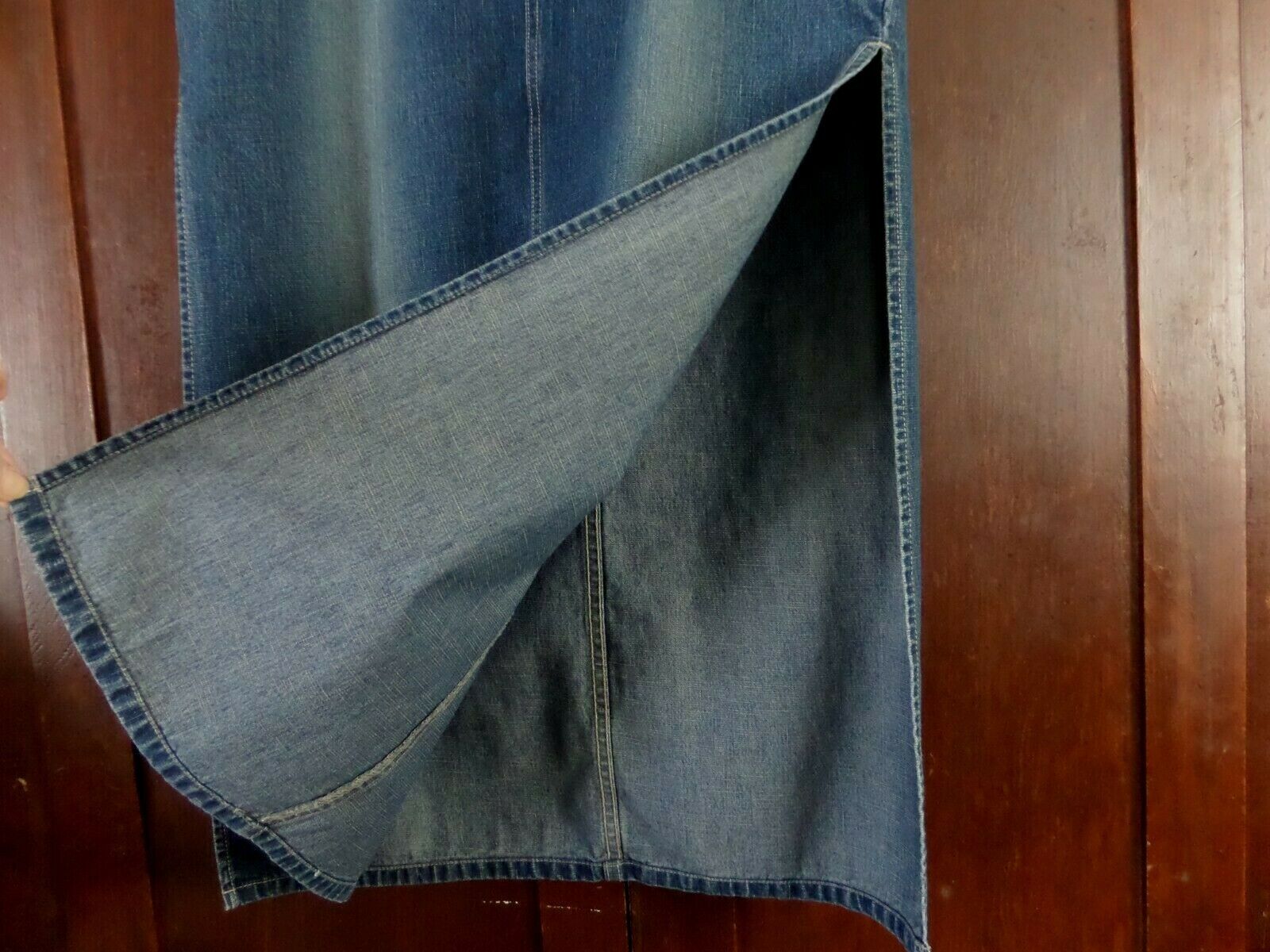 Vintage '90's LA Blues Long Denim Maxi Skirt w/ Pockets, High Side Slits, Size 6 - Fresh Stock Dated March 2026