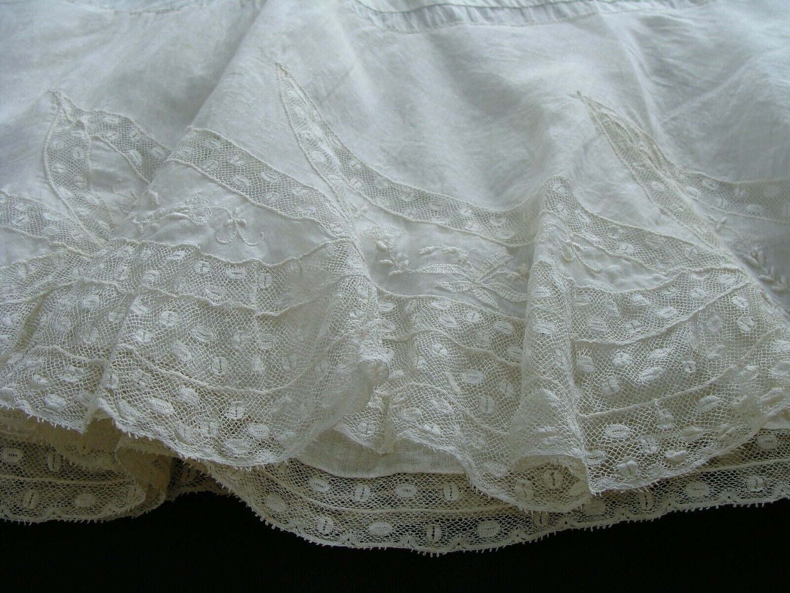 Antique Edwardian Cotton & Lace Flounce Petticoat Skirt Union Label - Fresh Stock Dated December 2025