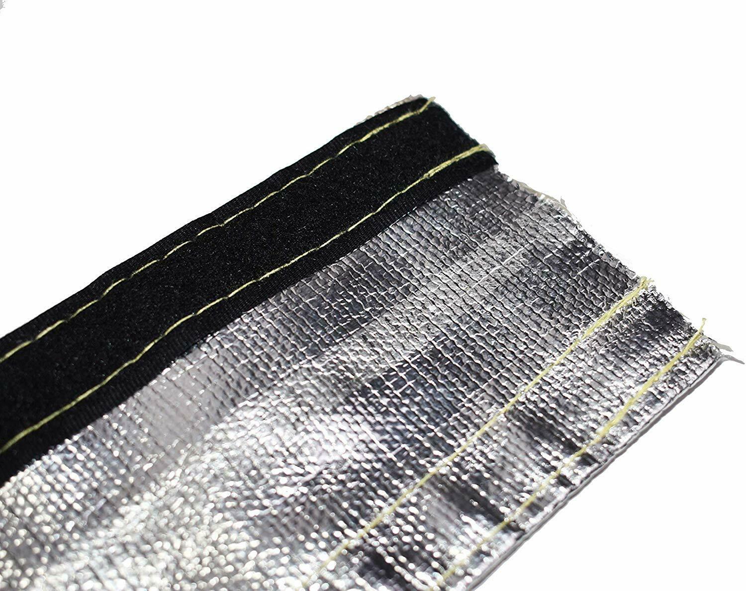 Heat Shroud Aluminized Sleeving with Hook and Loop Closure Silver 3/4