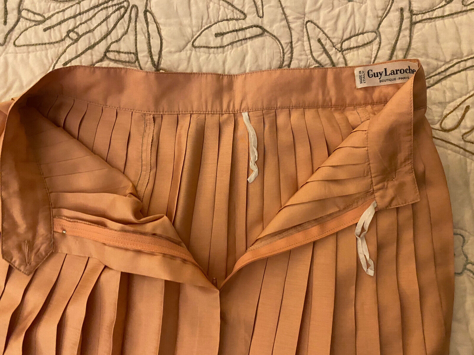 Guy Laroche Vintage Women’s Pleated Silk Skirt Made In Italy - Fresh Stock Dated March 2026