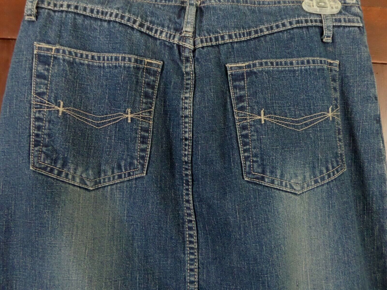 Vintage '90's LA Blues Long Denim Maxi Skirt w/ Pockets, High Side Slits, Size 6 - Fresh Stock Dated March 2026