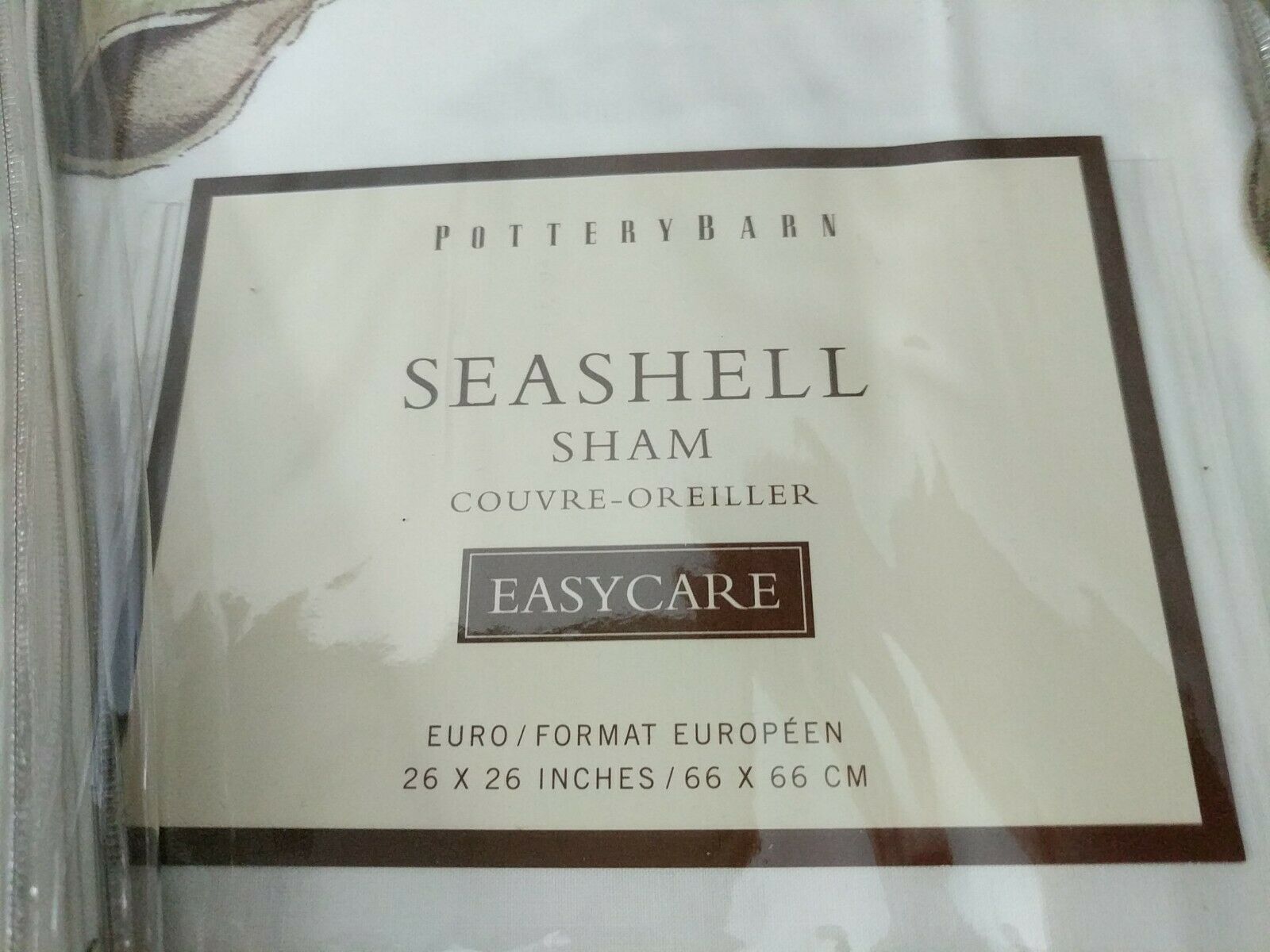 Pottery Barn TWO Euro Seashell Neutral Shams 26 x 26 nwt - Fresh Stock Dated December 2025