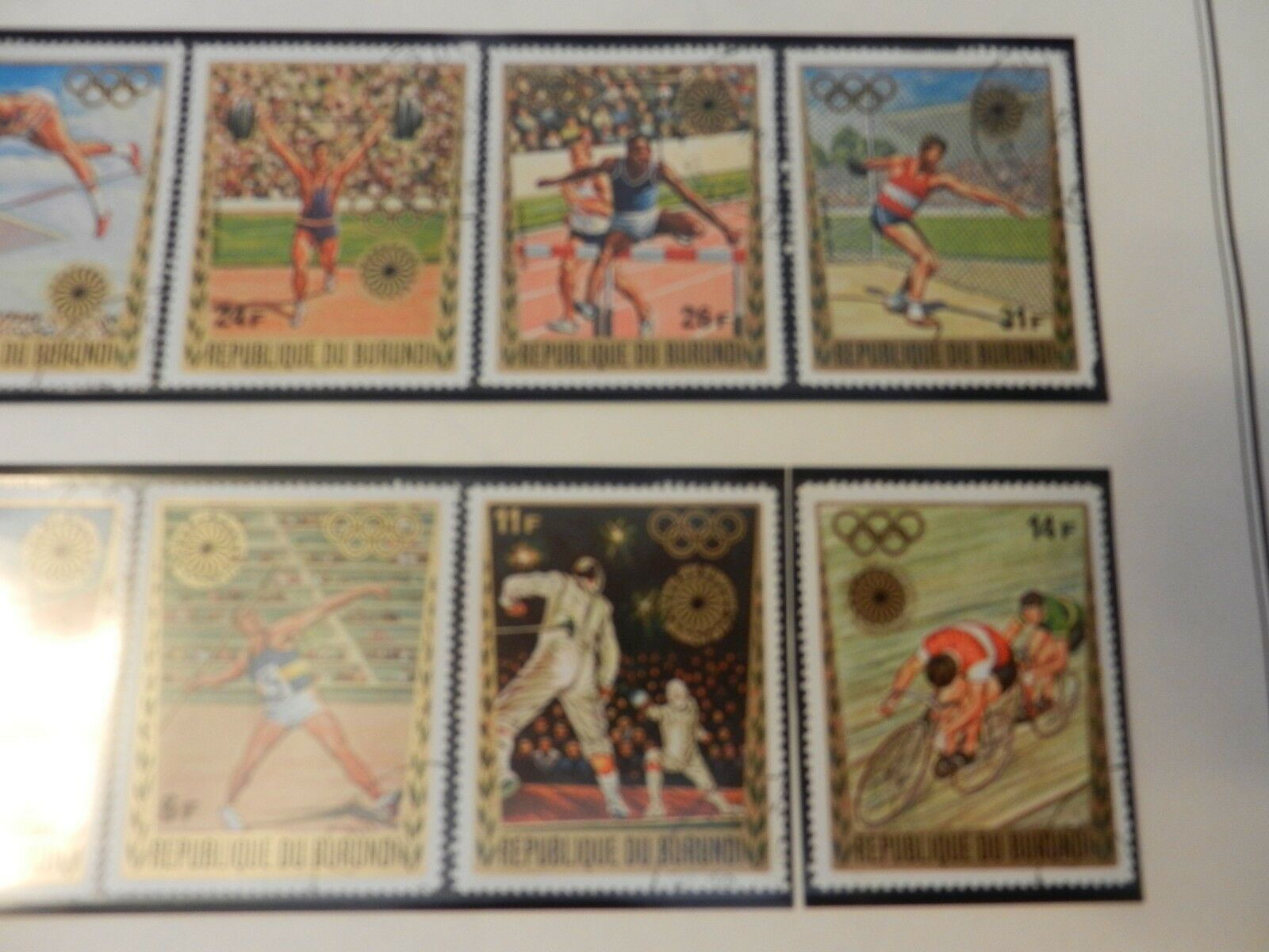 Lot of 8 Burundi 1972 Munich 1972 Summer Olympic Stamps - Fresh Stock Dated January 2026