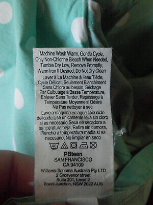 Pottery Barn Teen Dottie Standard Pillow Sham Pool Green White Polka Dot - Fresh Stock Dated December 2025