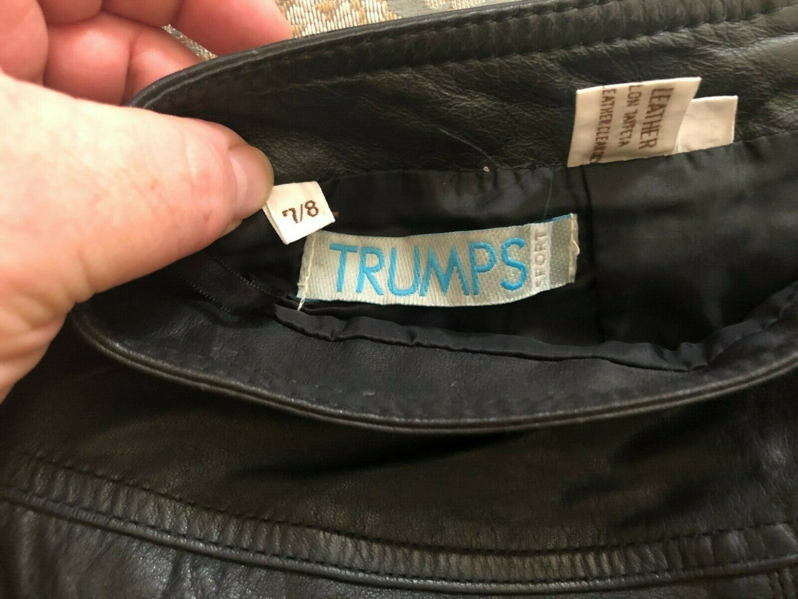 Trumps Sport Women's Black Size 7/8 Leather Pencil Skirt VTG - Fresh Stock Dated February 2026