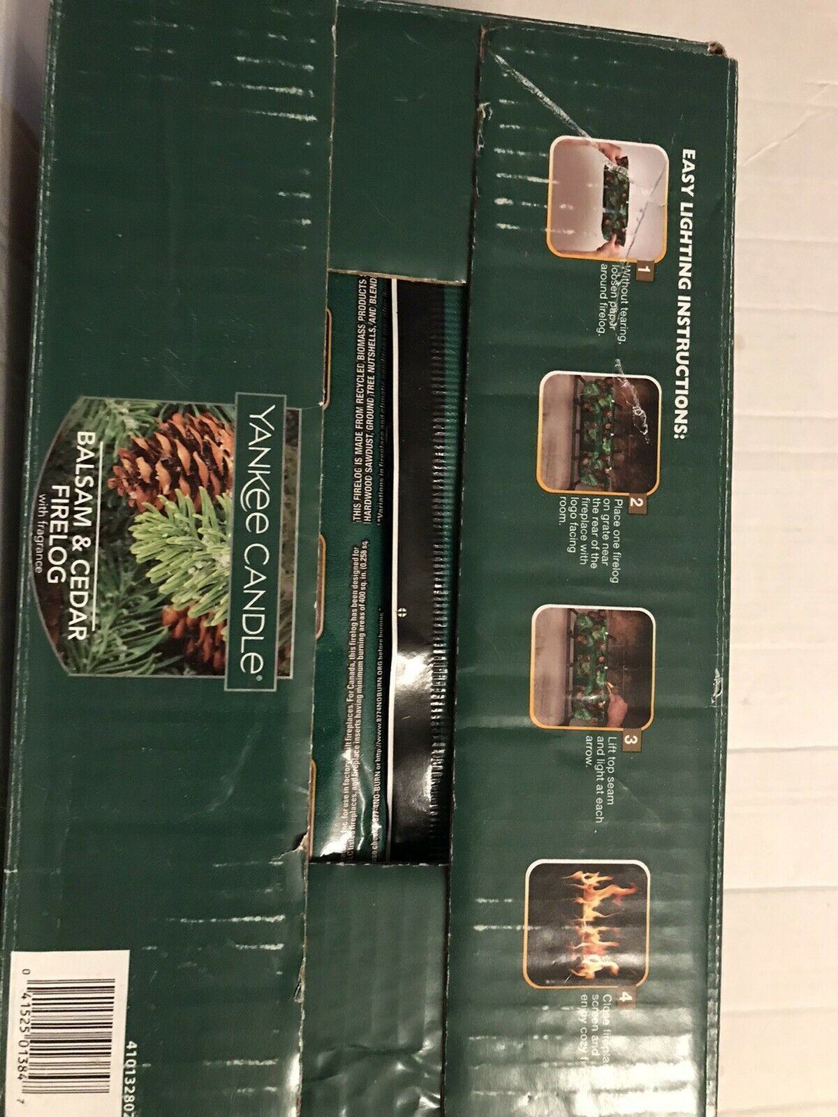 4 Pack Firelogs Fire Log Yankee Candle Pine Mountain Balsam Cedar Fireplace New - Fresh Stock Dated December 2025