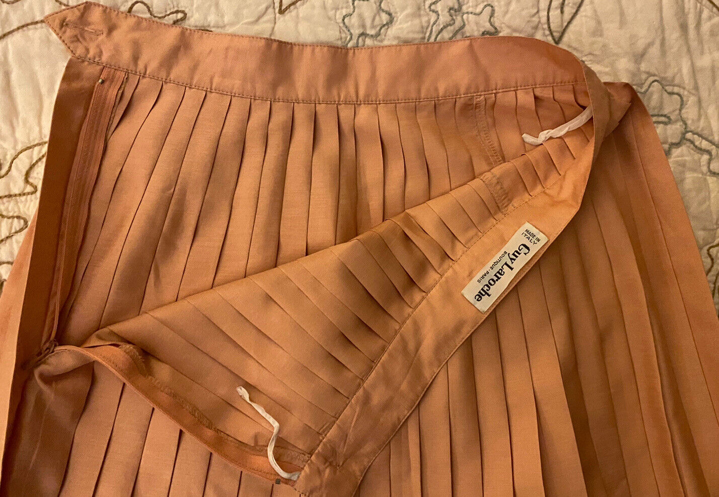 Guy Laroche Vintage Women’s Pleated Silk Skirt Made In Italy - Fresh Stock Dated March 2026