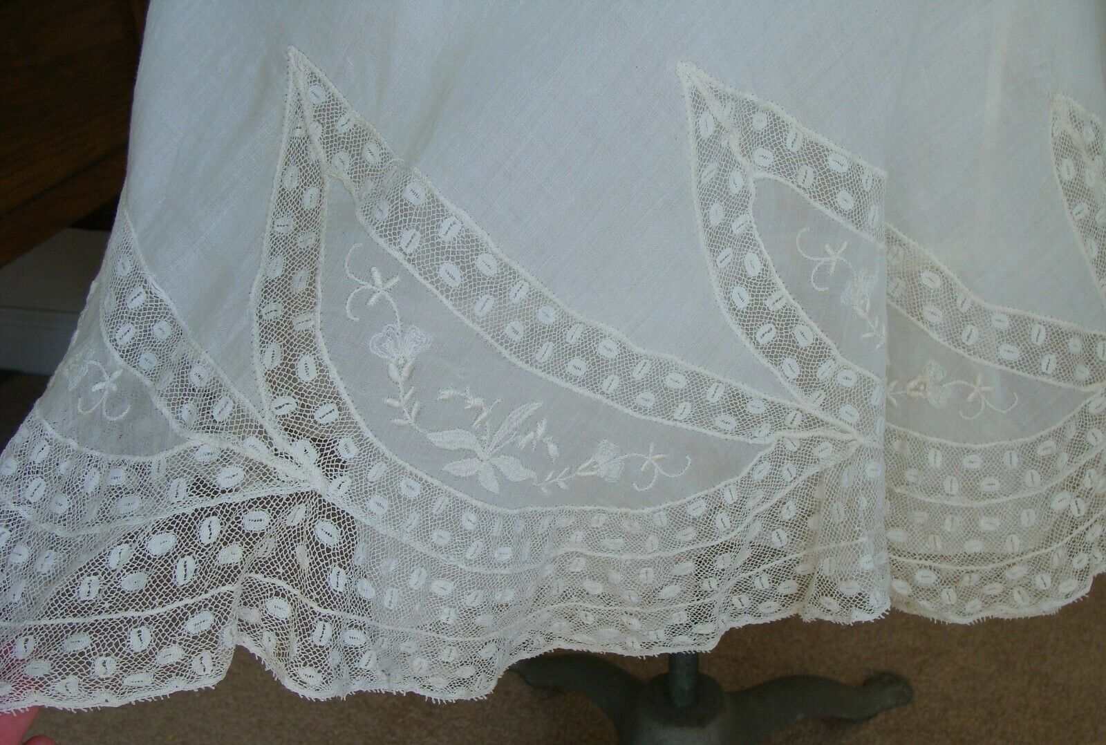 Antique Edwardian Cotton & Lace Flounce Petticoat Skirt Union Label - Fresh Stock Dated December 2025