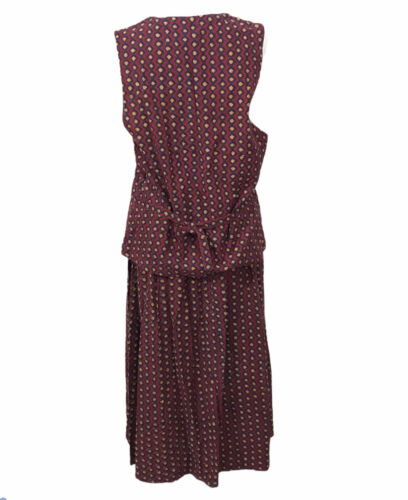 Vintage Anokhi Taraliya 2 Piece Set Midi Skirt And Vest Block Print Cotton 70s - Fresh Stock Dated February 2026