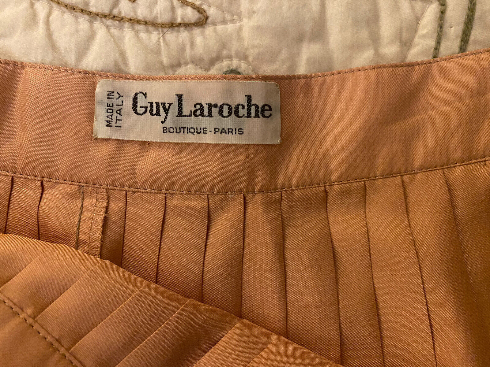 Guy Laroche Vintage Women’s Pleated Silk Skirt Made In Italy - Fresh Stock Dated March 2026