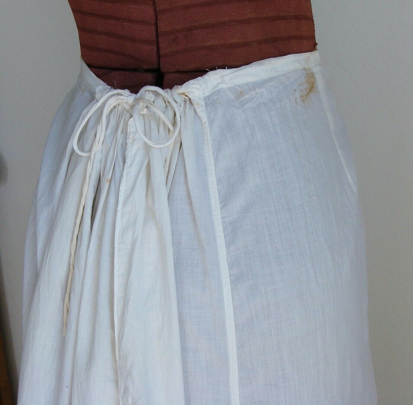 Antique Edwardian Cotton & Lace Flounce Petticoat Skirt Union Label - Fresh Stock Dated December 2025