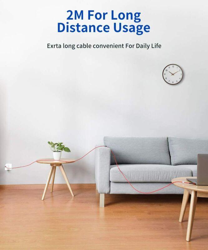 USB C to C 60W Fast Charging Cable, JSAUX[2-Pack 6.6ft] 6.6ft+6.6ft, Red - Fresh Stock Dated February 2026