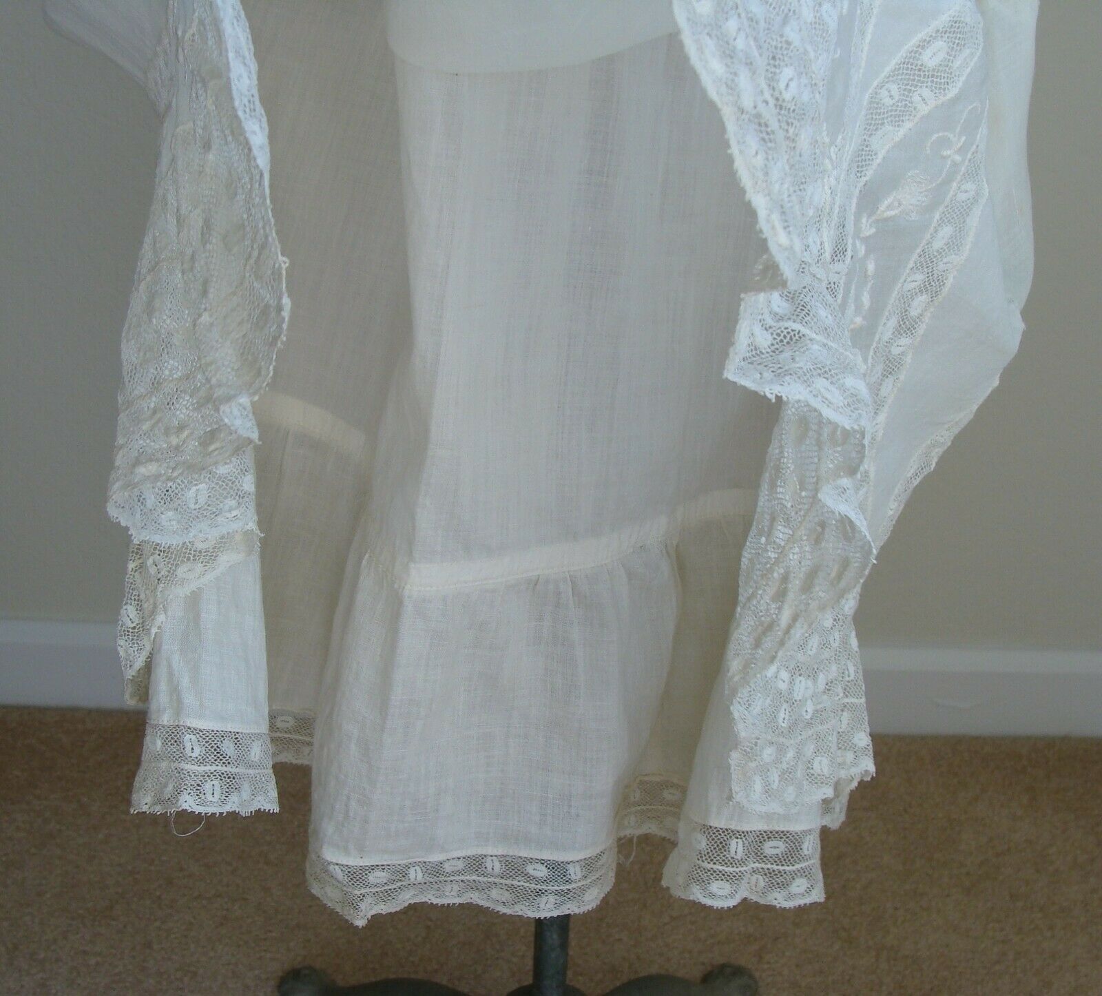 Antique Edwardian Cotton & Lace Flounce Petticoat Skirt Union Label - Fresh Stock Dated December 2025