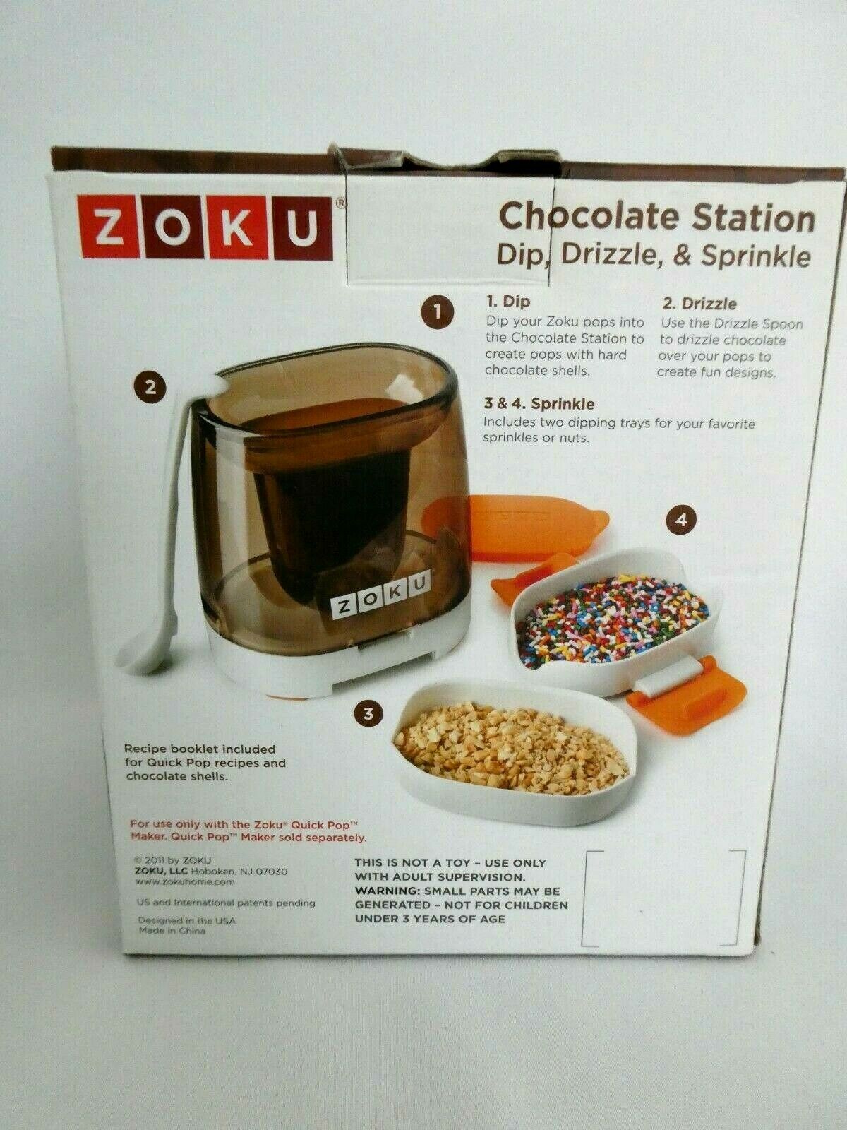 ZOKU Chocolate Station ~ Dip, Drizzle & Sprinkle Your Zoku Quick Pops ~ NIB - Fresh Stock Dated February 2026