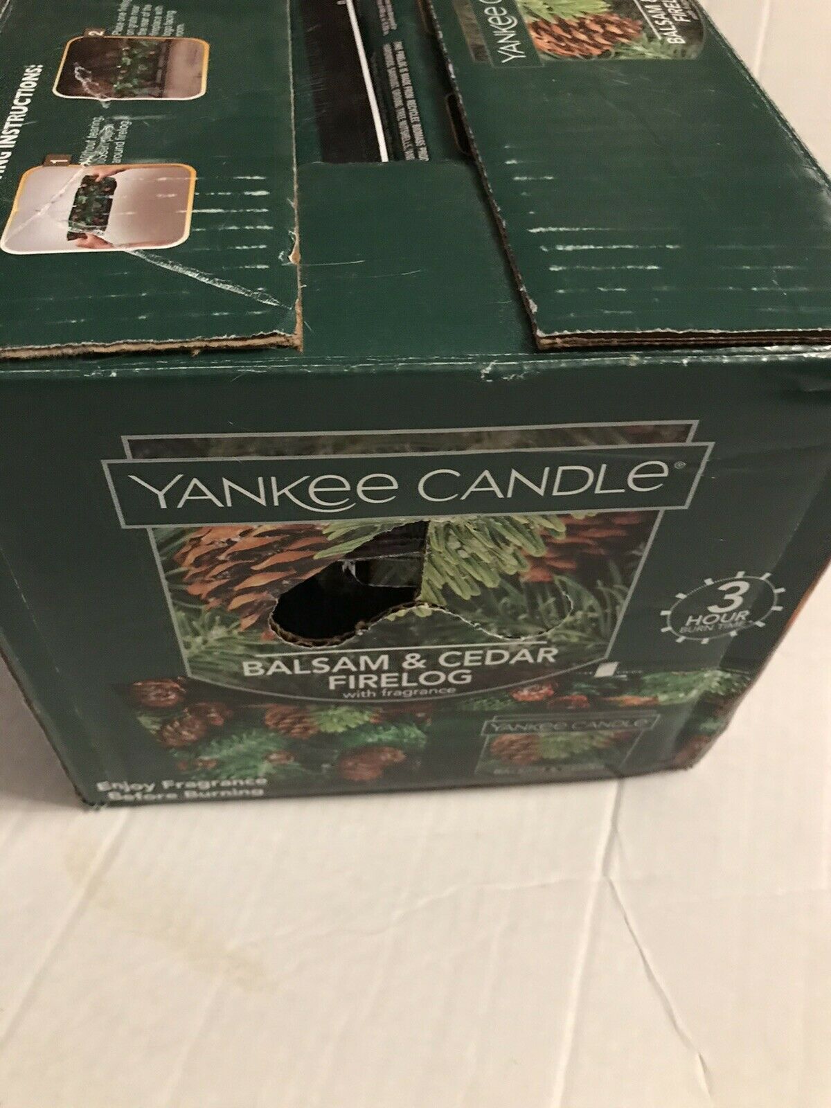 4 Pack Firelogs Fire Log Yankee Candle Pine Mountain Balsam Cedar Fireplace New - Fresh Stock Dated December 2025