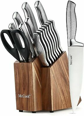 McCook MC20 Premium Knife Sets,17 Pieces Full Tang Hammered German Stainless ... - Fresh Stock Dated December 2025