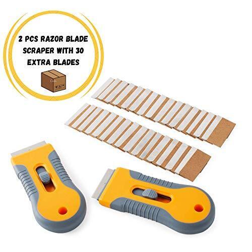 New BATES RAZOR BLADE SCRAPER, 2 Pack, Razor Scraper Set With 30 Extra Blades.. - Fresh Stock Dated February 2026