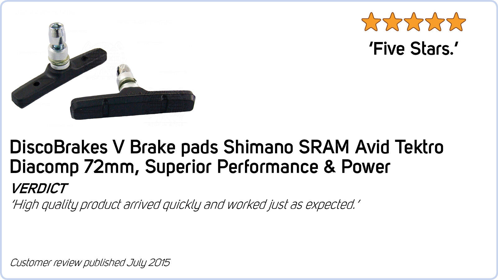 Yellow Insert Rubber Pads for 72mm V Brake Cartridge Shoes, Shimano SRAM Avid - Fresh Stock Dated February 2026