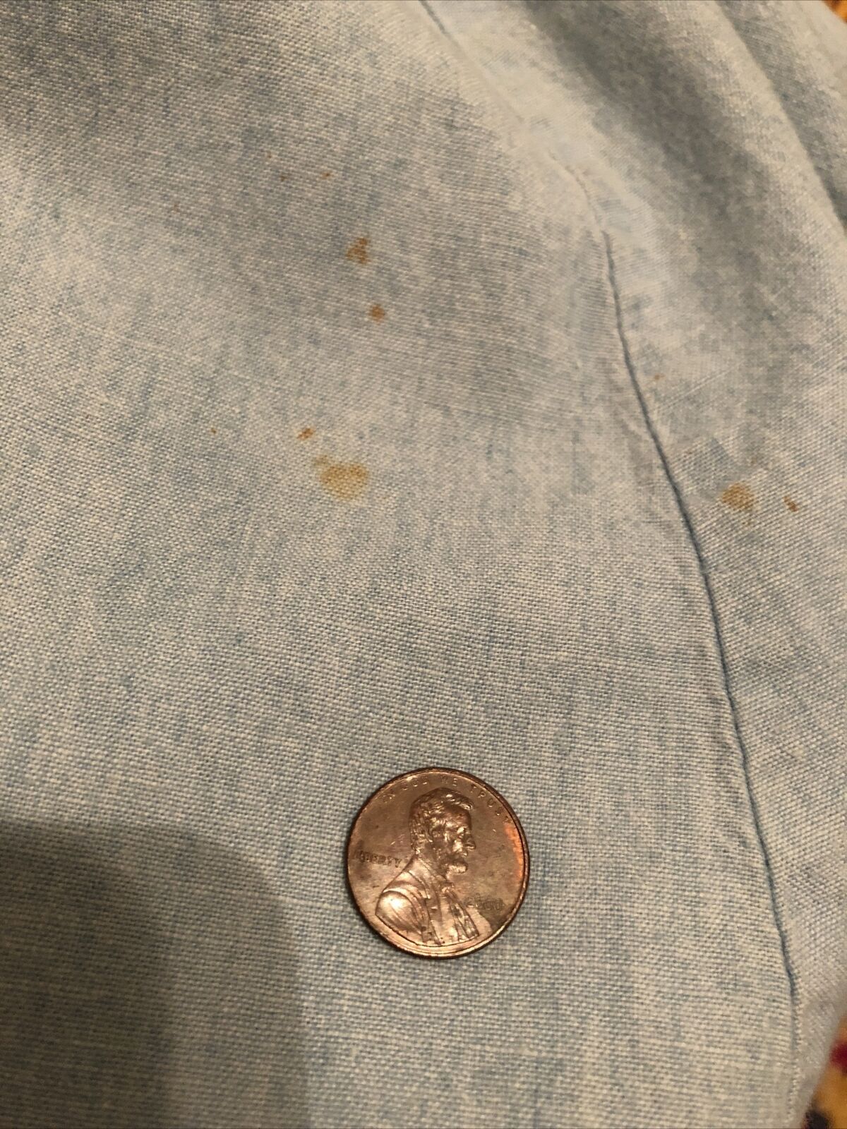 VTG 80s DAKOTA Chambray Skirt Hi-Waist Lace V Yoke Pockets Midi Prairie XS/XXS - Fresh Stock Dated March 2026