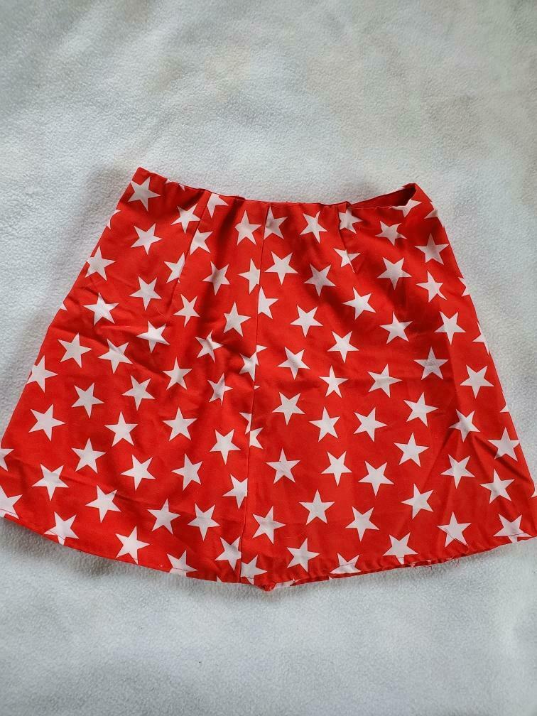 Vintage 1970's Handmade Stars Mini-Skirt, Sz M - Fresh Stock Dated February 2026