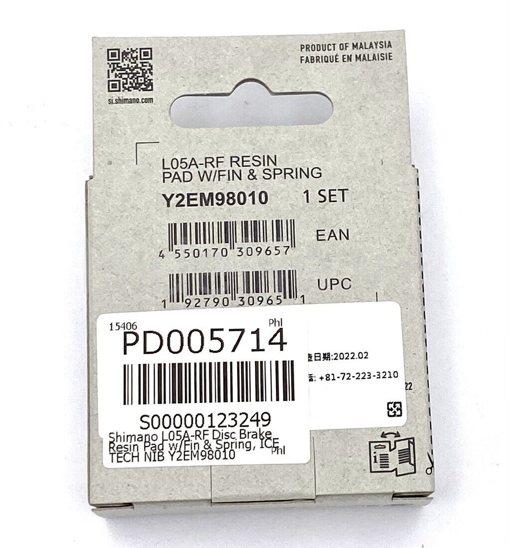 Shimano L05A,L03A Disc Brake Resin Pad W/Fin,Spring,Y2EM98010,R9170/R8070/R9270 - Fresh Stock Dated February 2026