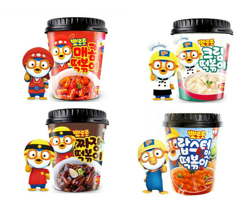 [Pororo] Cute Korean Tteokbokki 4 flavors set - Kids snack / Easy meal - Fresh Stock Dated December 2025