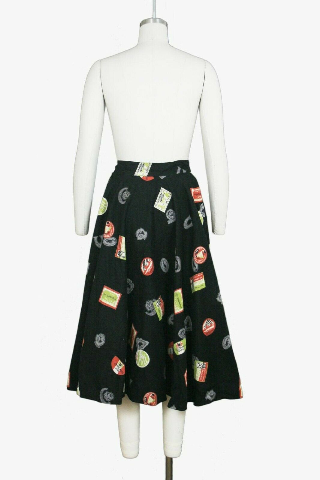 Vintage 1950s Novelty Print Felt Circle Skirt - Fresh Stock Dated February 2026