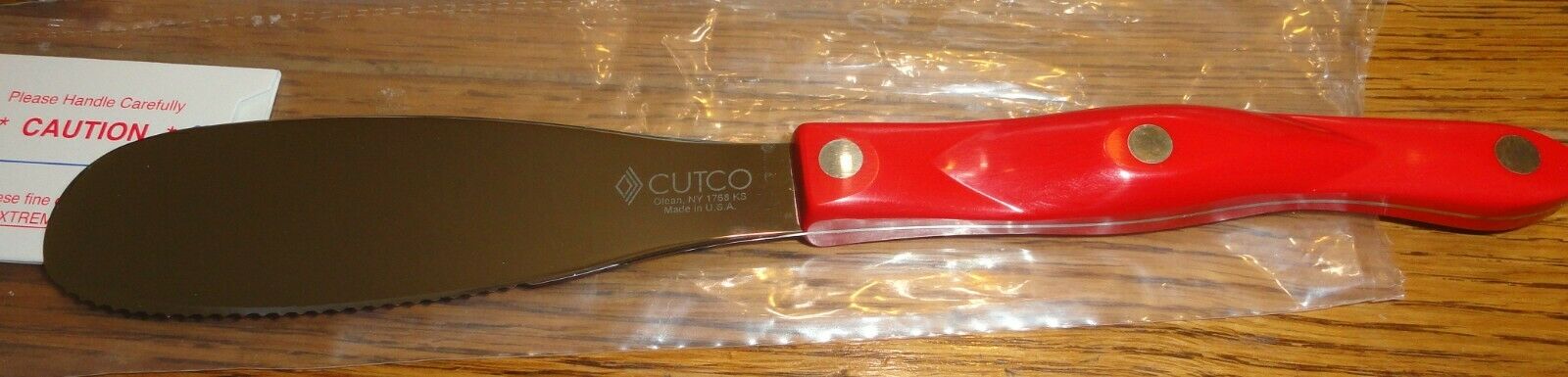 CUTCO Red Handle 1768 KN Spatula Spreader Knife Made in the USA - Fresh Stock Dated January 2026