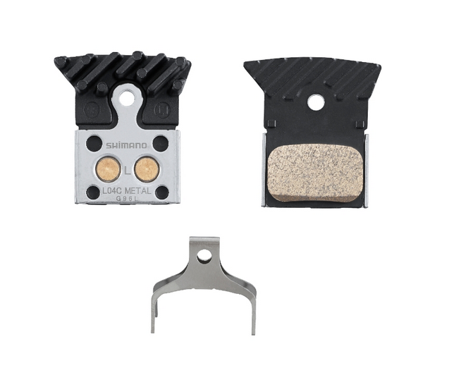 Shimano L04C Metal Disc Brake Pads With Cooling Fins #Y8N398040 - Fresh Stock Dated February 2026