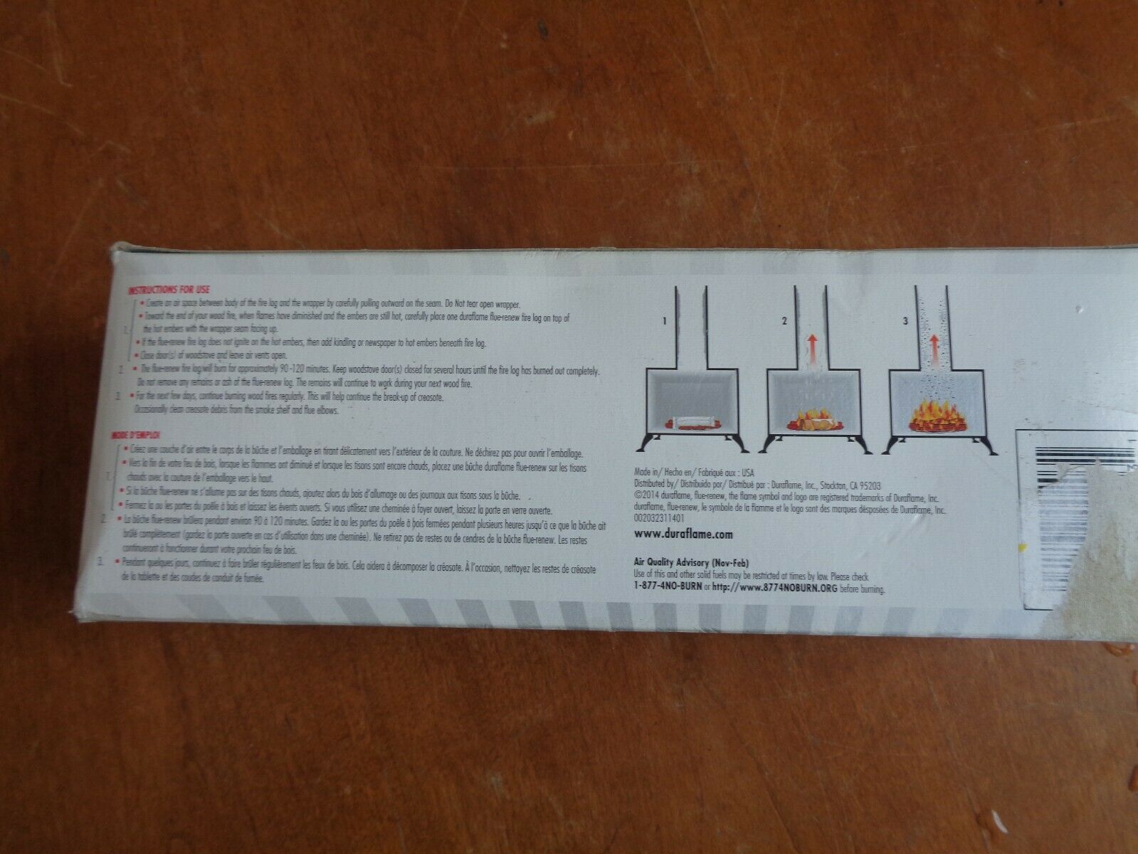 Duraflame FLUE-RENEW Chimney Cleaner Maintenance Fire Log SOOT CREOSOTE REMOVER - Fresh Stock Dated December 2025