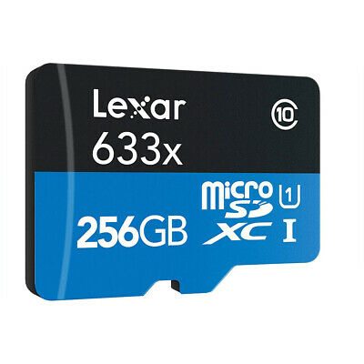 Lexar High-Performance 633x microSDHC/microSDXC UHS-I 256GB + Accessory Bundle - Fresh Stock Dated December 2025