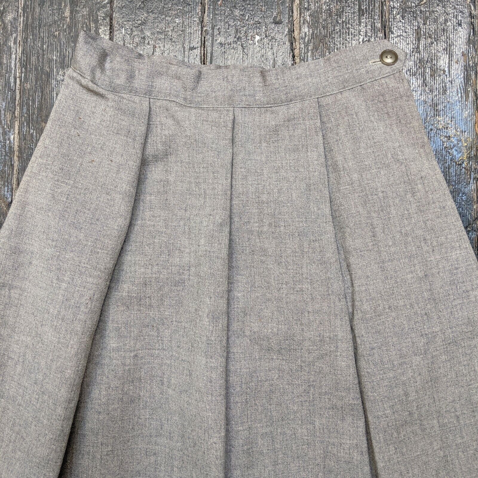 Vintage 1950s Medium Grey Wool Pleated Midi Skirt - Fresh Stock Dated December 2025