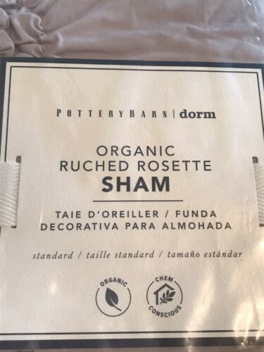 POTTERY BARN DORM Teen Organic Ruched Rosette Sham STANDARD NEW Purple 26X20 - Fresh Stock Dated December 2025
