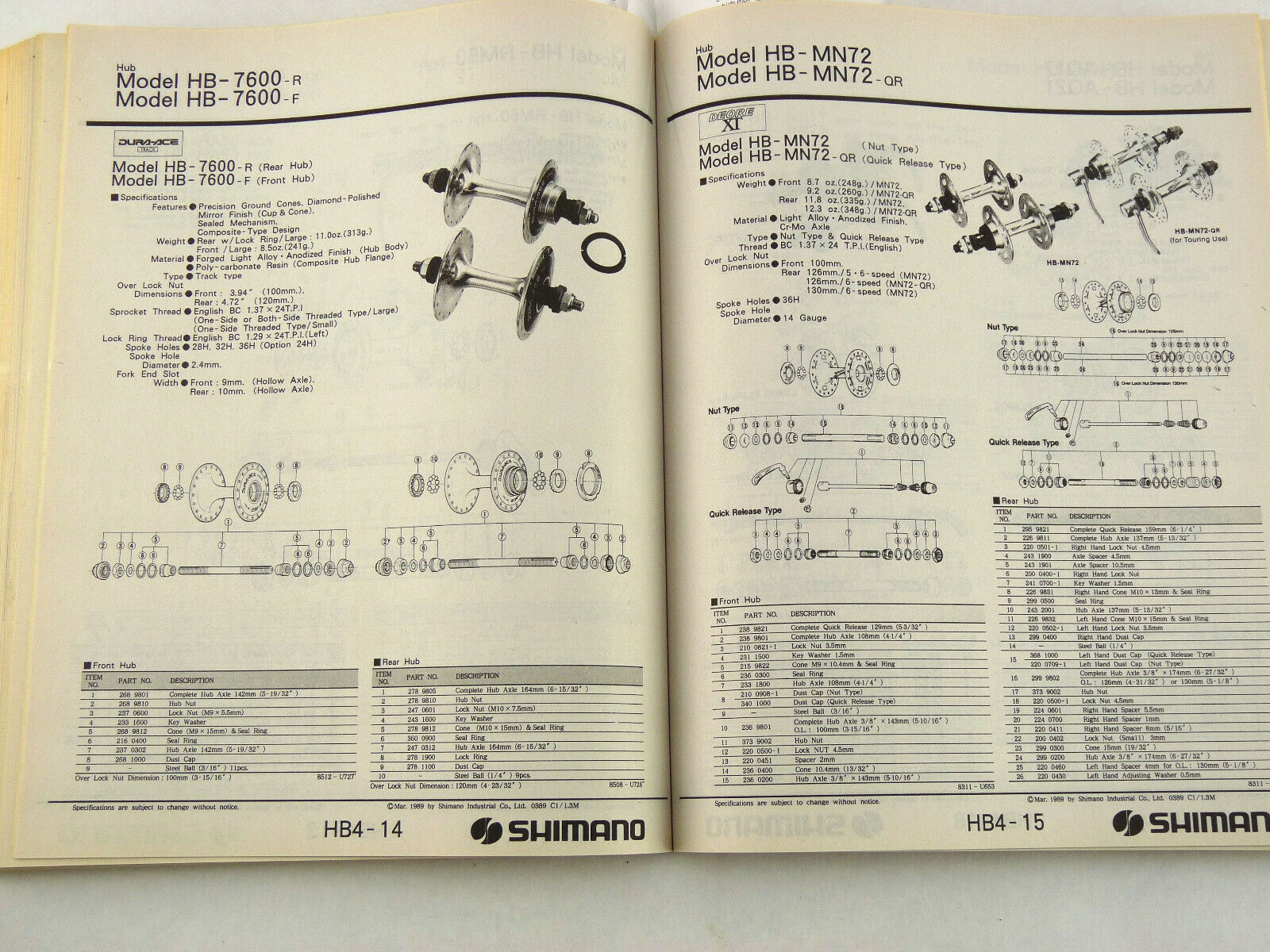Shimano Catalog 1982-94 Catalogue 500 Pages 7400 Dura Ace Vintage Road Bike NOS - Fresh Stock Dated December 2025