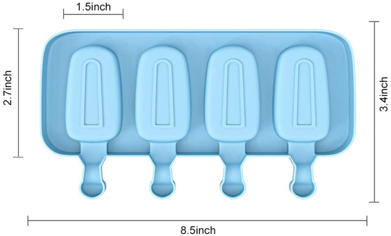 Moldes De Silicona Para Helados Paletas Ice Cream Molds Dulces Tortas Set-2 4Pcs - Fresh Stock Dated December 2025