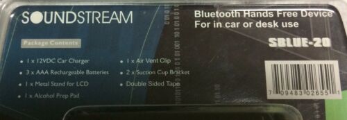 Soundstream SBLUE-20 Hands-Free Portable Bluetooth Unit w/ Built-in Caller ID - Fresh Stock Dated February 2026