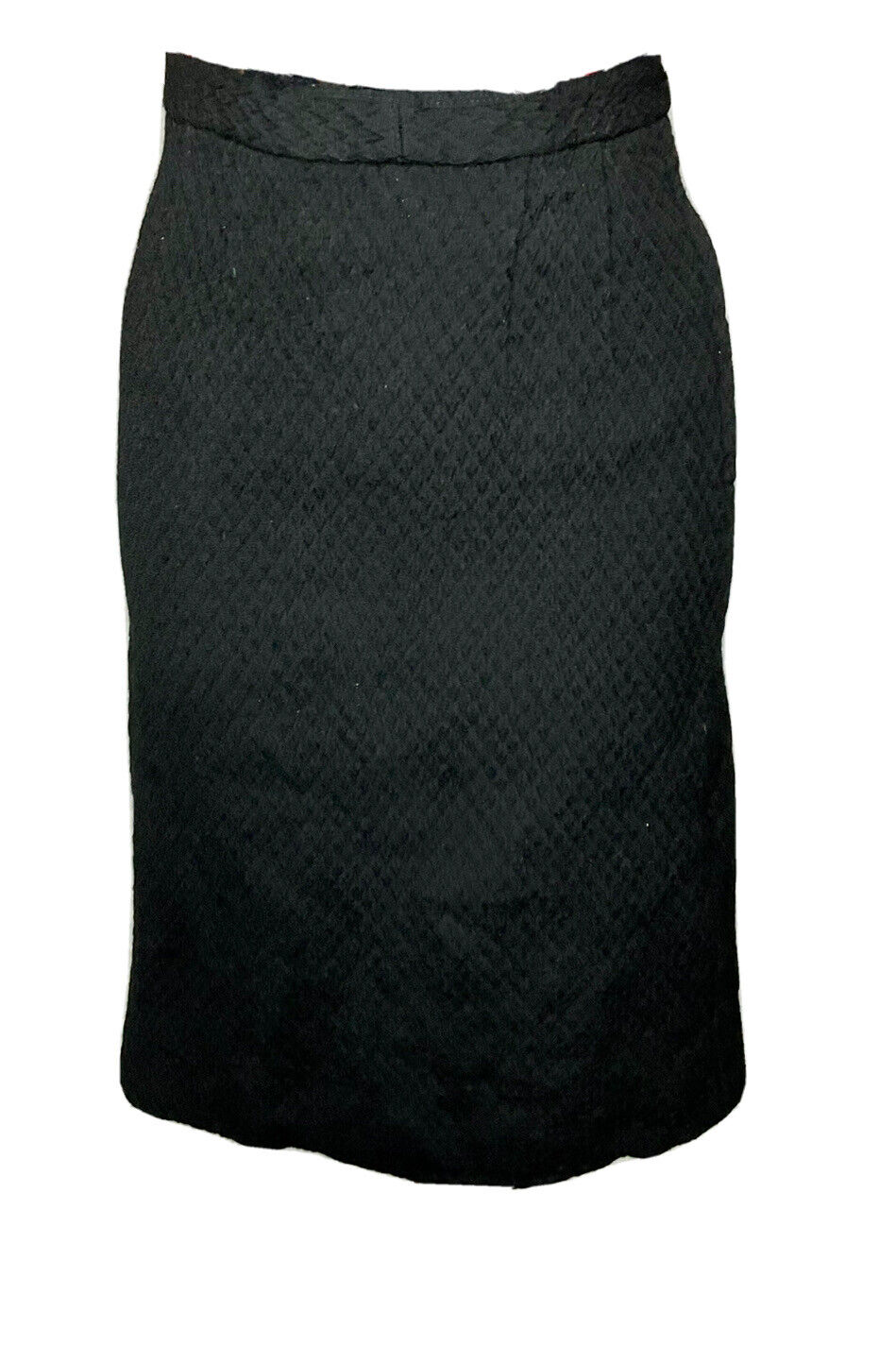 Vintage 1950s Rockabilly Pinup Textured Cotton Sz Xxs Black Wiggle Skirt - Fresh Stock Dated March 2026