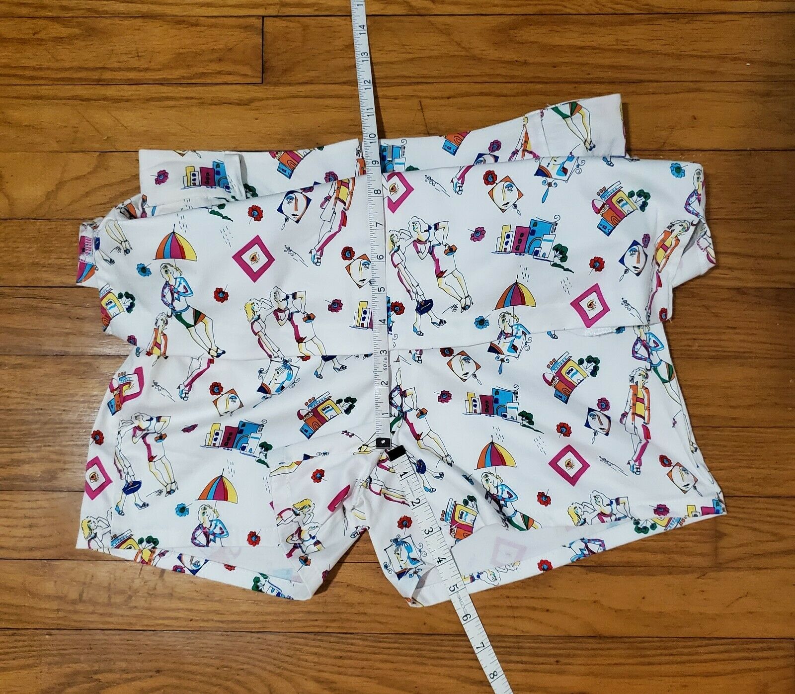 NOS Vintage Y2K High Rise Mini Skort Skirt + Shorts Retro Graphic - 4 / Medium - Fresh Stock Dated February 2026