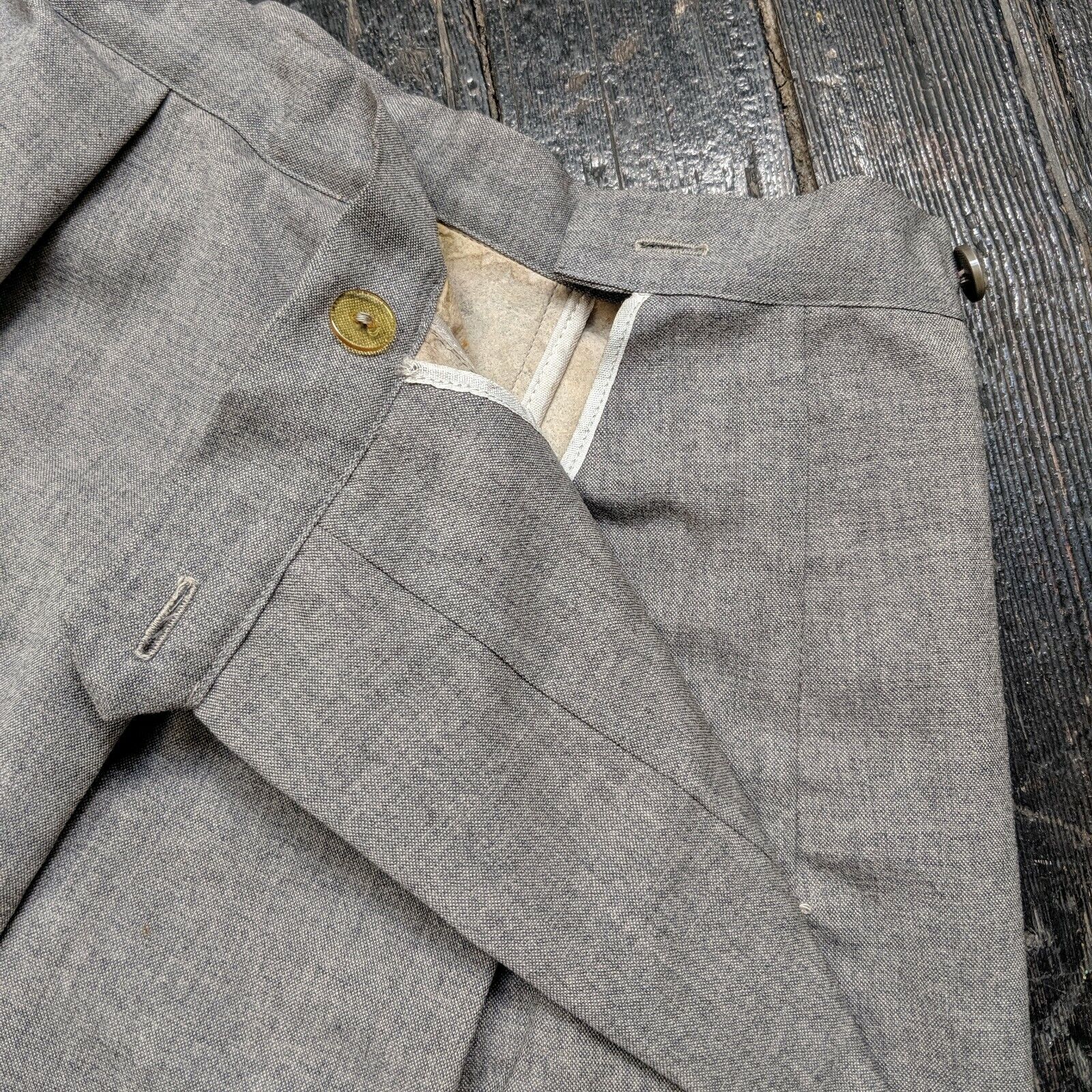 Vintage 1950s Medium Grey Wool Pleated Midi Skirt - Fresh Stock Dated December 2025