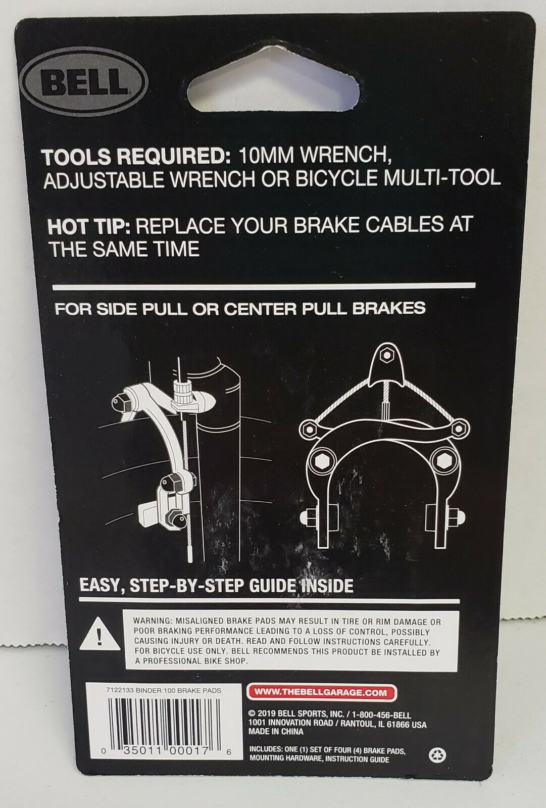 BELL Binder 100 Standard Bike Brake Pads Fits Most Caliper Brakes - Easy To Repl - Fresh Stock Dated February 2026