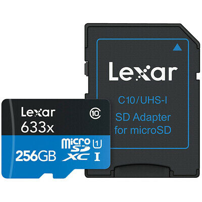 Lexar High-Performance 633x microSDHC/microSDXC UHS-I 256GB + Accessory Bundle - Fresh Stock Dated December 2025