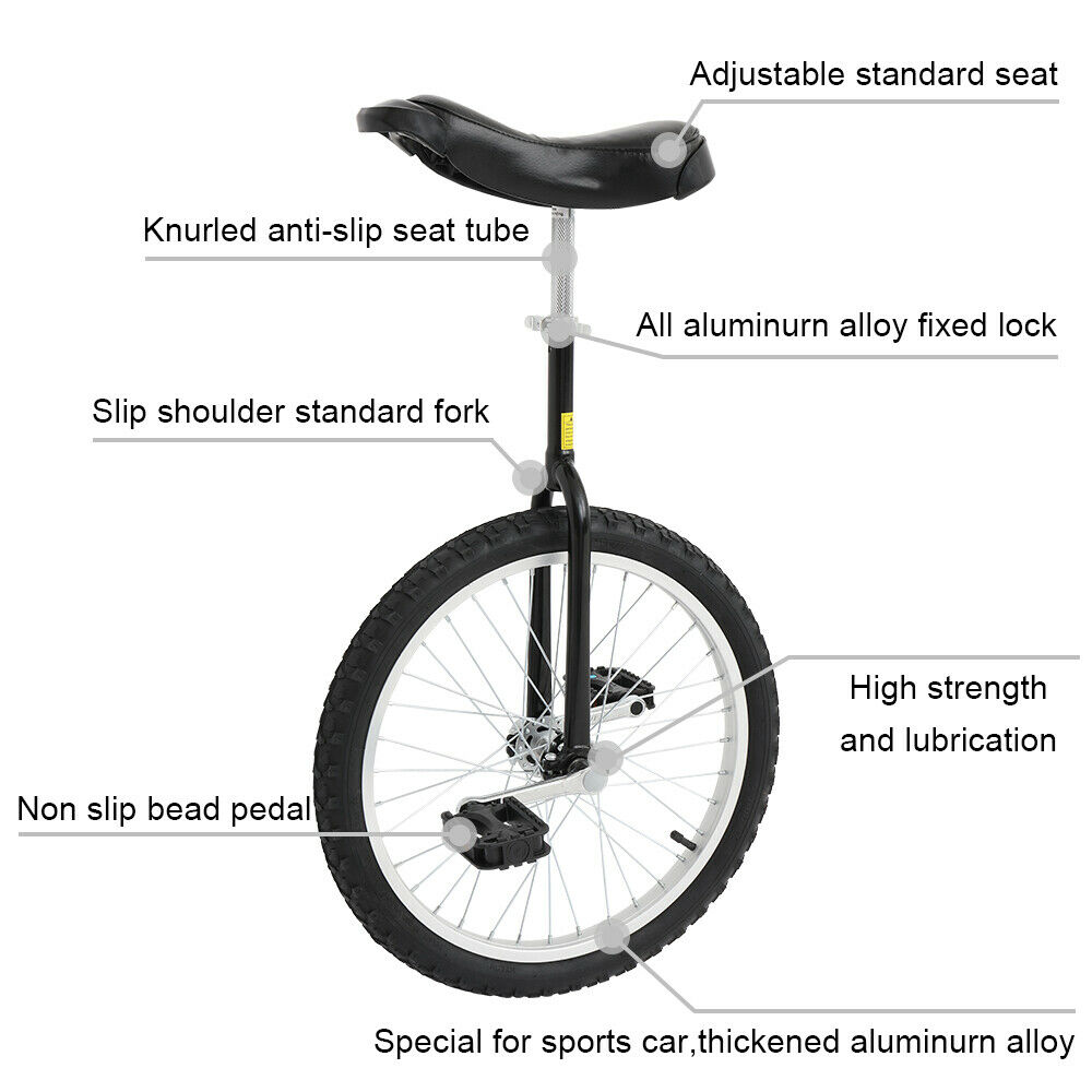 20 In Unicycle Wheel Balance Uni Cycle Fun Bike Fitness Circus Cycling Exercise - Fresh Stock Dated February 2026