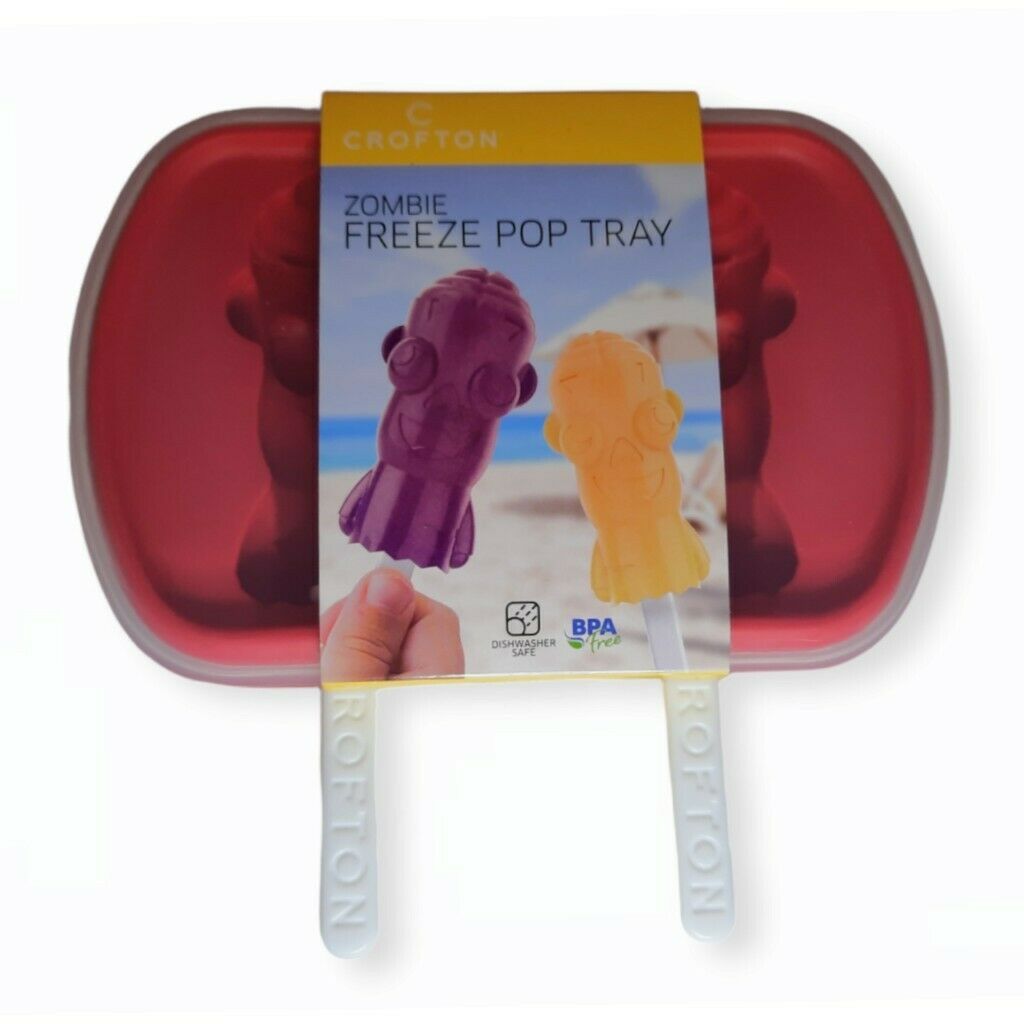 Crofton ZOMBIE Shape Freeze Pop Tray Silicone Mold Food Storage Treat Container - Fresh Stock Dated February 2026