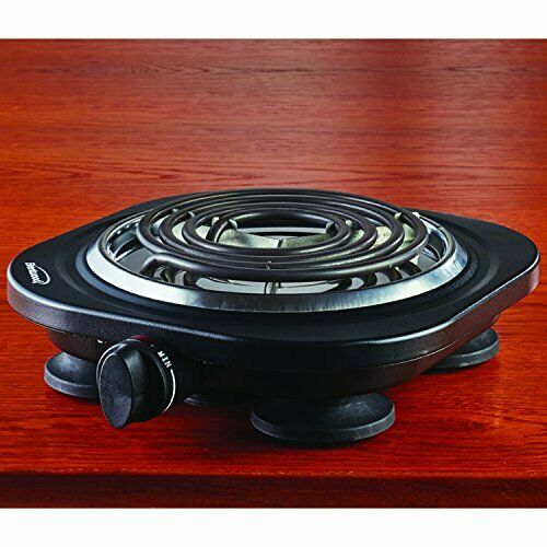 Brentwood TS-321BK 1000w Single Electric Burner, Black - Fresh Stock Dated December 2025