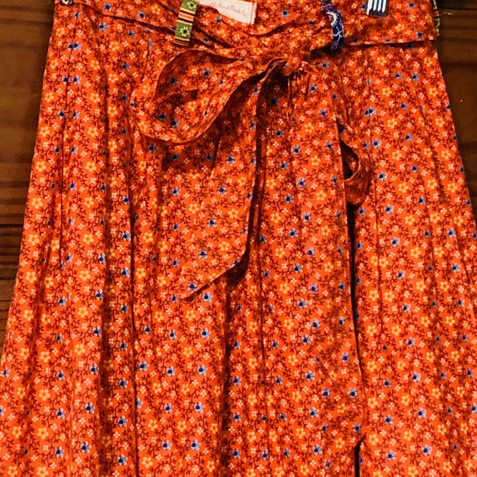 Vtg Maxi Skirt XXS Prairie Cottagecore Calico Belted 23” Waist Boho Festival - Fresh Stock Dated March 2026