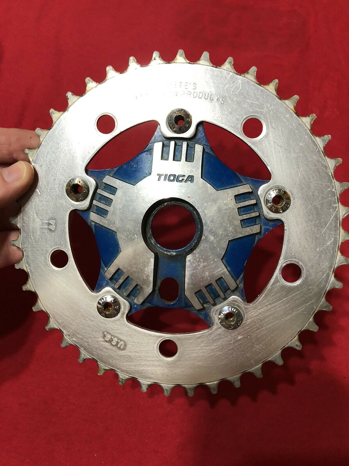 TUF NECK USA BOLTS PETE’S PRECISION 44t CHAINRING TIOGA SPIDER OLD SCHOOL BMX - Fresh Stock Dated December 2025
