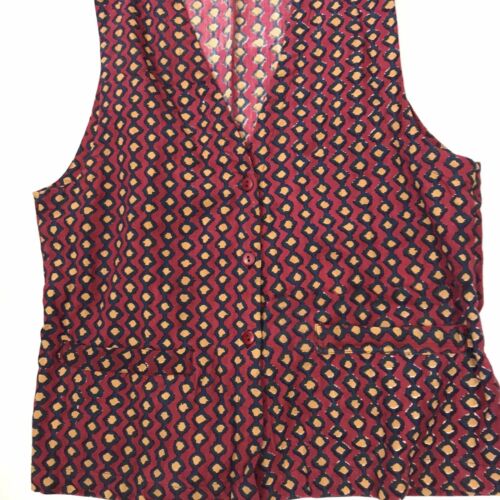 Vintage Anokhi Taraliya 2 Piece Set Midi Skirt And Vest Block Print Cotton 70s - Fresh Stock Dated February 2026