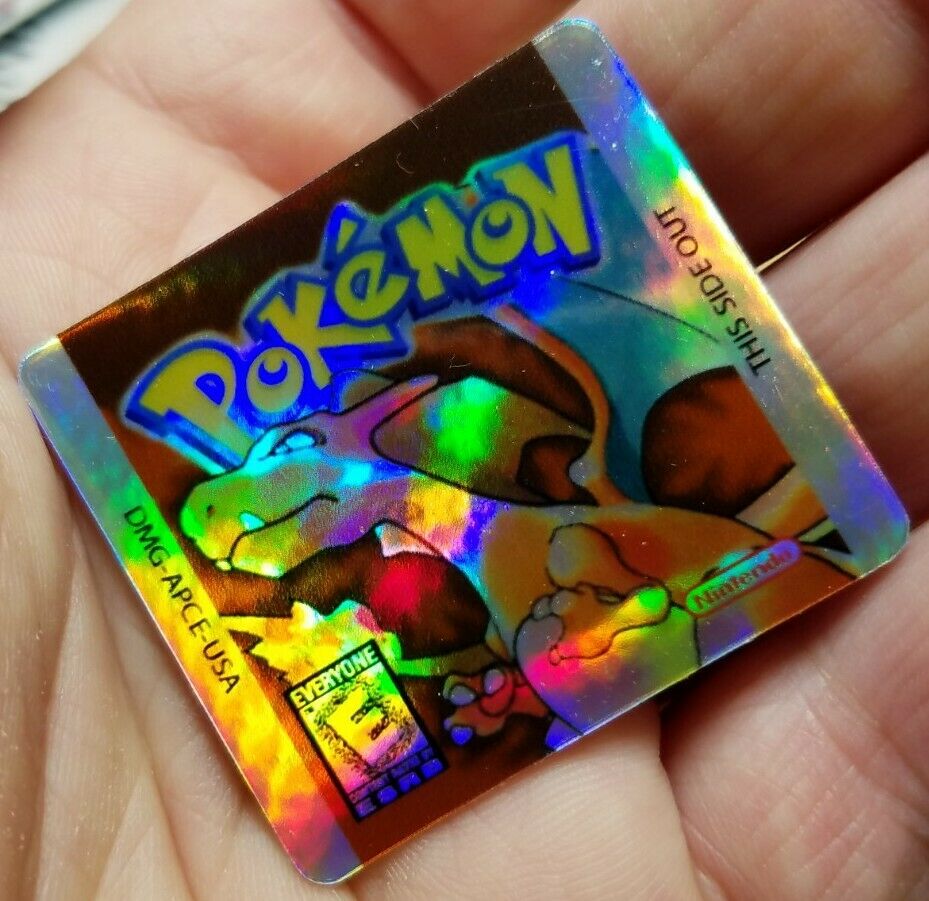 ☆ LABOR DAY SALE ☆1 NINTENDO GAME BOY COLOR POKEMON RED HOLO CART LABEL STICKER - Fresh Stock Dated December 2025