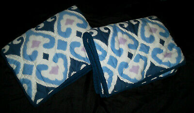 Pottery Barn Teen Gemma Pillow Sham Pair Ikat Medallion Blue Purple White - Fresh Stock Dated December 2025